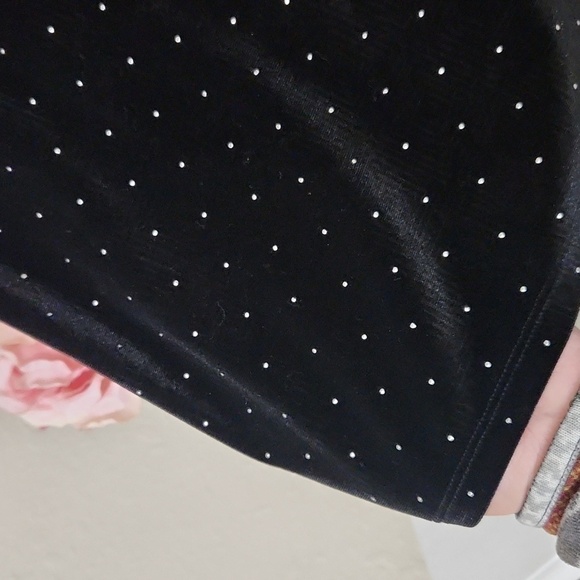 Black Velvet Polka-dot Skirt Elegant Party Wedding Date Night Whimsigoth - Picture 5 of 9